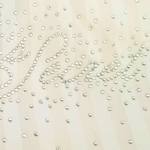 Victoria's Secret Limited Edition Rhinestone Crystal Satin Stripe Pajama Set NWT - Picture 9 of 15